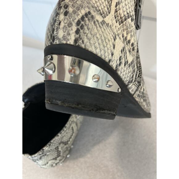 Circus Sam Edelman Black & White Faux Snakeskin Leather Ankle Booties 9.5 - Picture 9 of 11